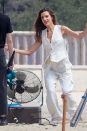 Alessandra Ambrosio - Photo Shoot on the Beach in Malibu 04/20/2023