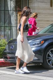 Amal Clooney in a White Dress - Shopping on Melrose Ave in West Hollywood 04/28/2023