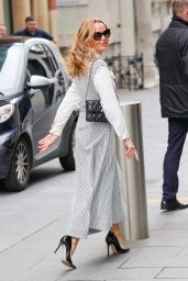 Amanda Holden Wearing a Grey Dress in London 04/24/2023