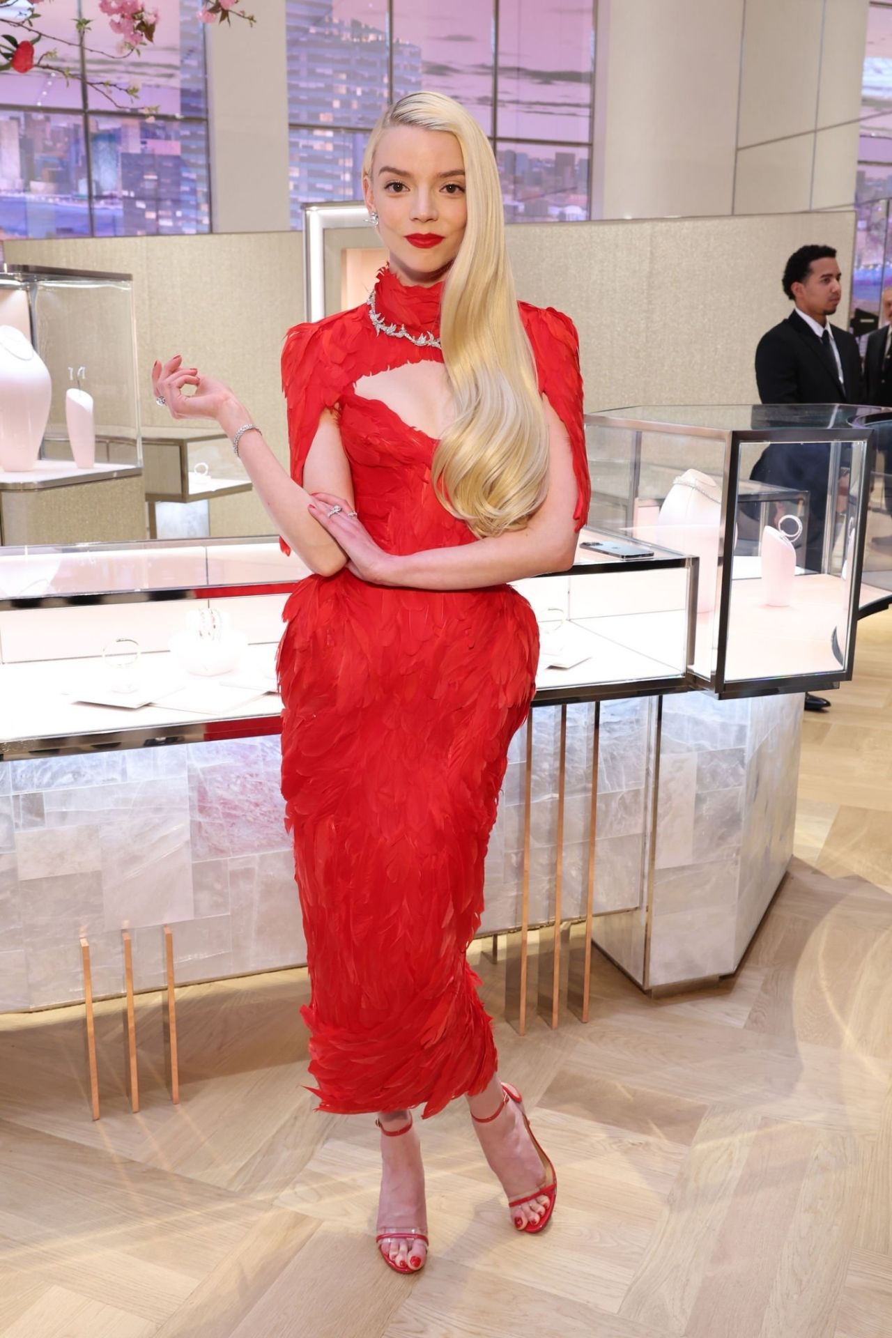 New York, USA. 27th Apr, 2023. Anya Taylor-Joy walks the carpet as Tiffany  & Co. celebrates the reopening of their NYC flagship store 'The Landmark',  New York, NY, Thursday April 27, 2023. (