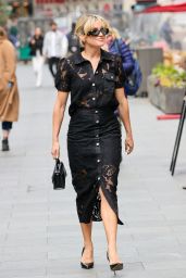 Ashley Roberts Wearing a Lace Dress in London 04/20/2023