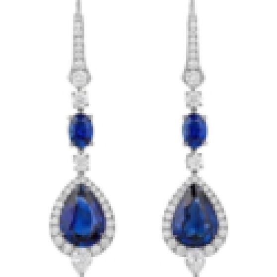 Bayco Jewels Saphire and Diamond Drop Earrings
