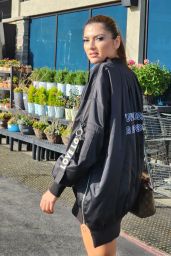 Blanca Blanco Wears an Oversized Coat and a Louis Vuitton Handbag - Grocery Shopping at Vons in Pacific Palisades 04/20/2023