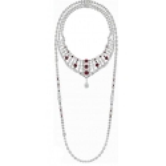 Cartier High Jewelry Varantia Collar with 7 Cushion-Shaped Rubies, Diamonds, and Onyx