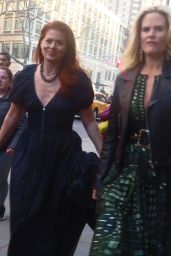 Debra Messing Wearing a Black Dress in New York 03/30/2023