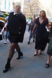 Debra Messing Wearing a Black Dress in New York 03/30/2023