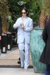 Dove Cameron Wearing a Baby Blue Suit - Hollywood 04/13/2023