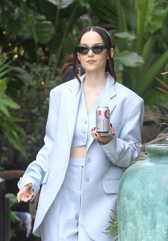 Dove Cameron Wearing a Baby Blue Suit - Hollywood 04/13/2023