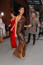 Eiza González in a Brown Dress in New York 04/27/2023