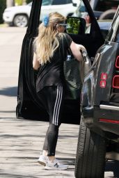 Emma Roberts in a Black Tee and Leggings - Los Angeles 04/05/2023