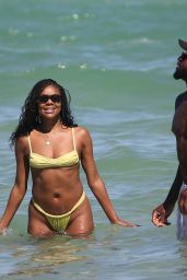 Gabrielle Union in a Yellow Bikini in Miami 04/07/2023
