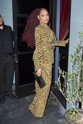 Garcelle Beauvais in an Animal Print Outfit - The Fleur Room in West Hollywood 04/18/2023