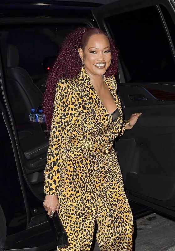 Garcelle Beauvais in an Animal Print Outfit - The Fleur Room in West Hollywood 04/18/2023