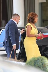 Gayle King in a Bright Yellow Dress in Miami Beach 04/18/2023