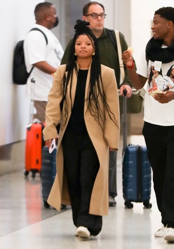 Halle Bailey at LAX in Los Angeles 04/10/2023