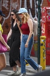 Heather Graham in a Red Tank Top - New York 04/14/2023