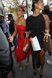 Karrueche Tran in a Red Dress - Outside the Huading Awards in Hollywood 03/31/2023