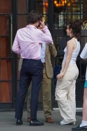 Lily James With Orson Fry - New York 04/16/2023