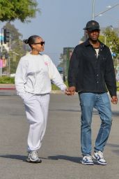 Lori Harvey and Damson Idris Walk - Shopping for Earrings on Melrose Place in West Hollywood 04/17/2023