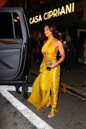 Lori Harvey in a Yellow Ensemble in New York 04/27/2023