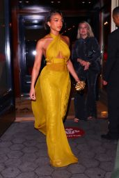 Lori Harvey in a Yellow Ensemble in New York 04/27/2023