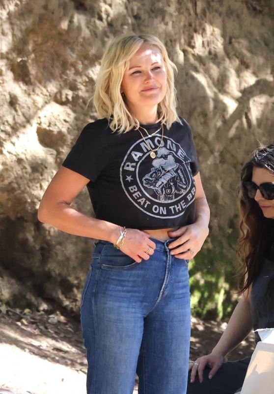 Malin Akerman Wearing Ramones T-shirt at the Park in Los Feliz 04/22/2023