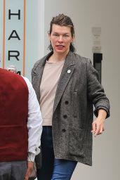 Milla Jovovich - Exits a Skin Care Clinic in Beverly Hills 04/17/2023