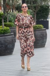 Myleene Klass Wearing Print Dress at Smooth Radio in London 04/09/2023