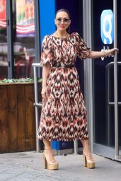 Myleene Klass Wearing Print Dress at Smooth Radio in London 04/09/2023