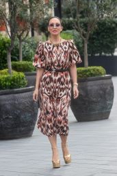 Myleene Klass Wearing Print Dress at Smooth Radio in London 04/09/2023