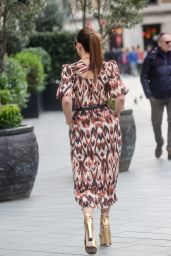 Myleene Klass Wearing Print Dress at Smooth Radio in London 04/09/2023