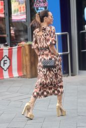 Myleene Klass Wearing Print Dress at Smooth Radio in London 04/09/2023