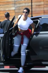 Nicole Murphy in a White Crop Top at Maxfield in LA 04/20/2023