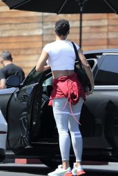 Nicole Murphy in a White Crop Top at Maxfield in LA 04/20/2023