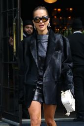 Rita Ora in a Black Mini Dress in New York 04/26/2023