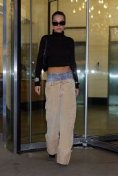 Rita Ora in Quirky Denim Pants in New York 04/27/2023