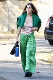 Scout Willis in Green Pants Paired With a Floral Top - Los Angeles 04/05/2023