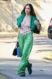 Scout Willis in Green Pants Paired With a Floral Top - Los Angeles 04/05/2023