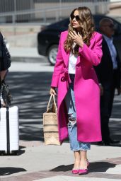 Sofia Vergara in a Pink Coat Arrives at AGT in Pasadena 04/01/2023