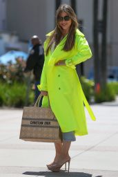 Sofia Vergara in Neon Green Coat - Arrives for the Taping of AGT in Pasadena 04/04/2023