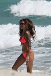 Sophia Thomala in a Pink Bikini in Miami 03/23/2023