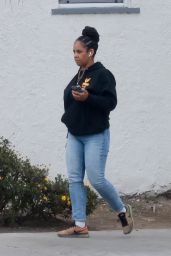 Aryn Drake-Lee in Jeans and a Black Hoodie in Los Feliz 05/16/2023