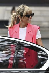 Ashley Roberts in an Eye-catching Pink Vest and Matching Trousers - London 05/25/2023