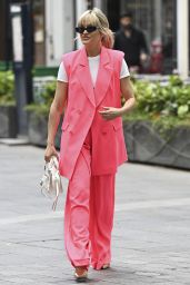 Ashley Roberts in an Eye-catching Pink Vest and Matching Trousers - London 05/25/2023