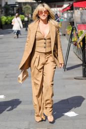 Ashley Roberts - Wearing a Beige Trouser Suit in London 05/03/2023
