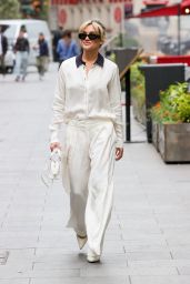 Ashley Roberts Wearing White Trousers and Matching Top in London 05/23/2023
