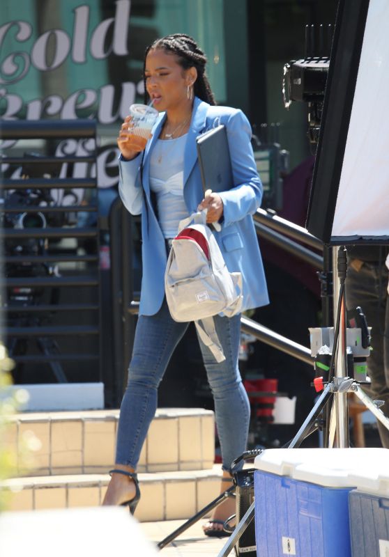 Christina Milian - Filming a Promo for Her Business Beignet Box in LA 05/17/2023