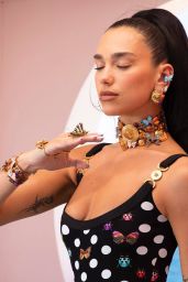 Dua Lipa - "La Vacanza" Collection Collaboration With Donatella Versace, Summer 2023 (more photos)