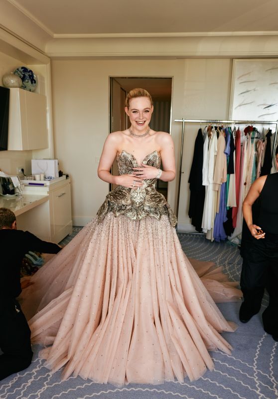 Elle Fanning - Vogue Photoshoot "Alexander McQueen Cannes Gown" May 2023