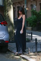 Emily Ratajkowski in a Black Long Dress in New York 05/18/2023